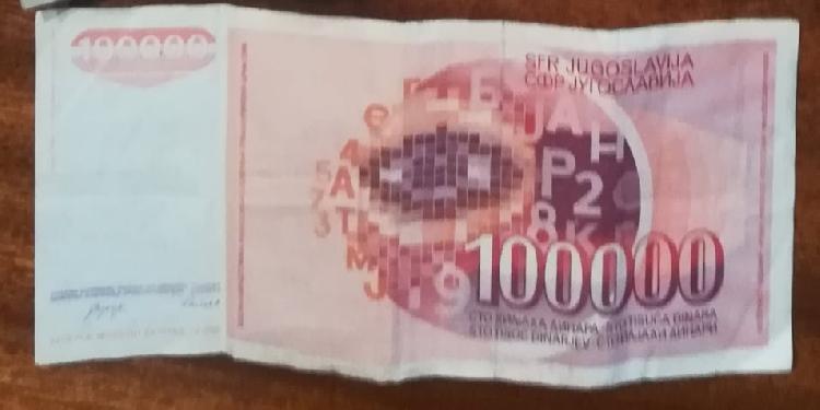 Bankovec za 100000 dinarjev Jugoslavija-spletnedrazbe.si
