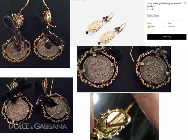 Dolce gGabbana Original Vintage ROYAL Heritage Sicily Uhani-spletnedrazbe.si